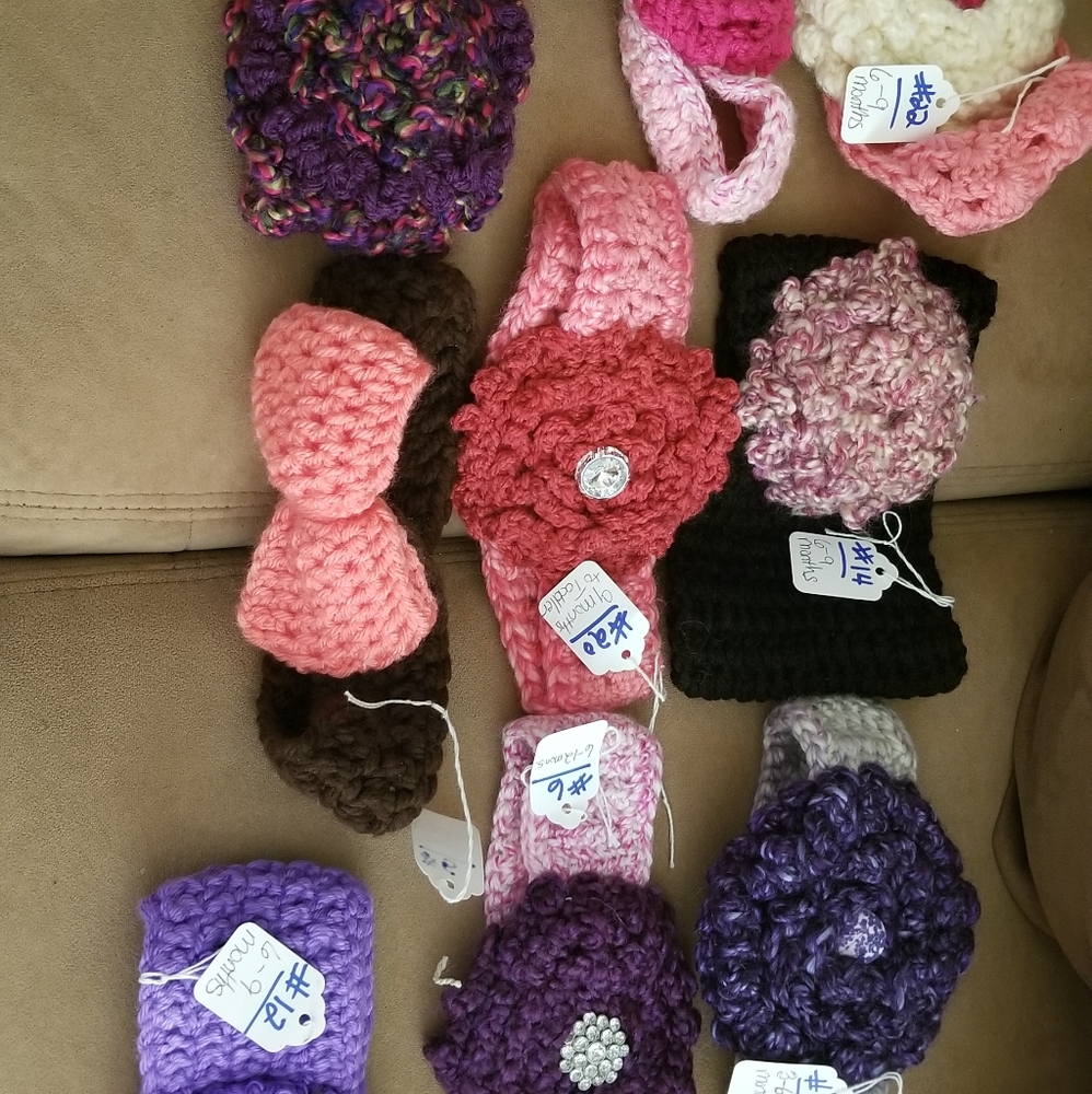 Handmade lot of crochet Baby head band warmers